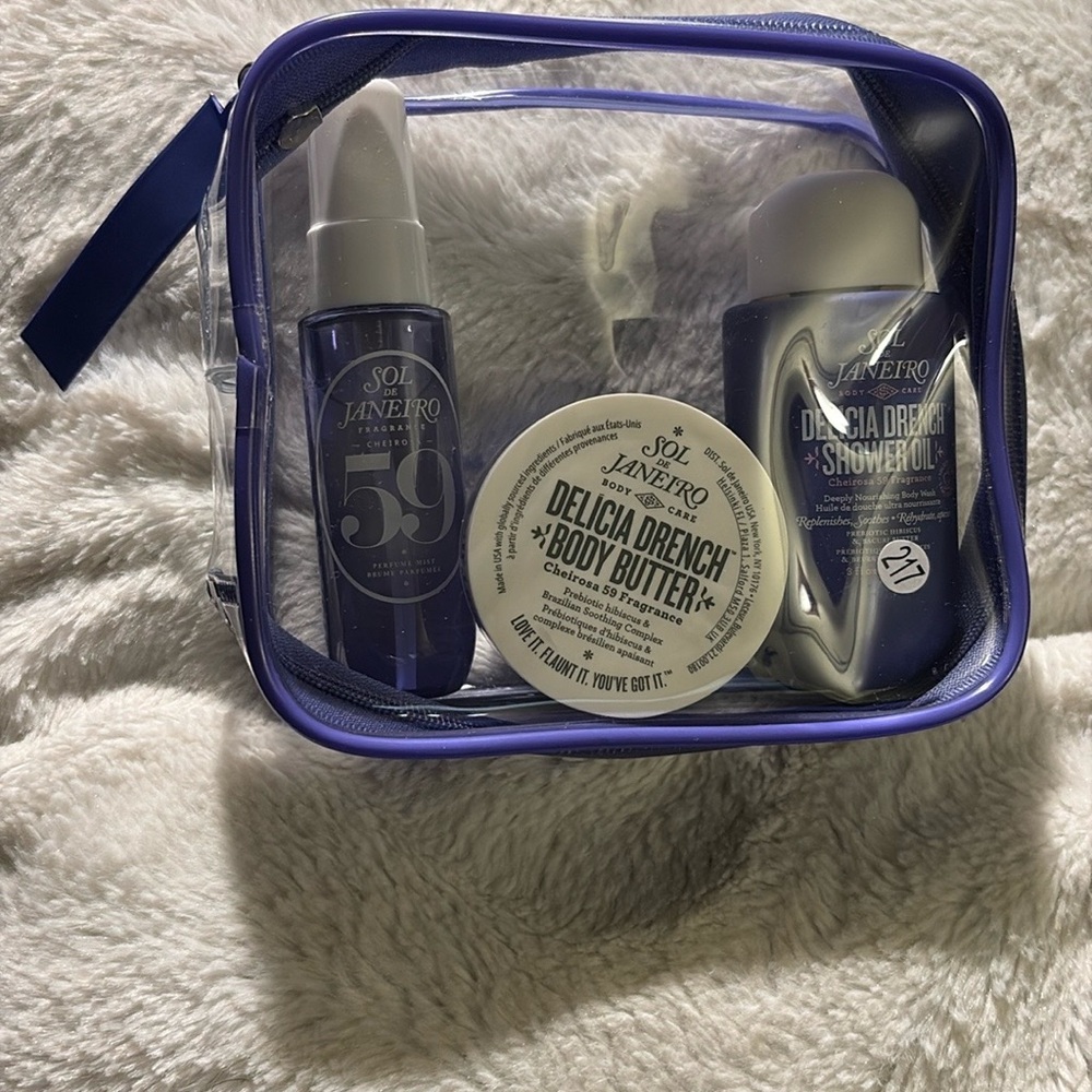 NEW Sol de Janeiro Delicia Drench Set - Blue and White